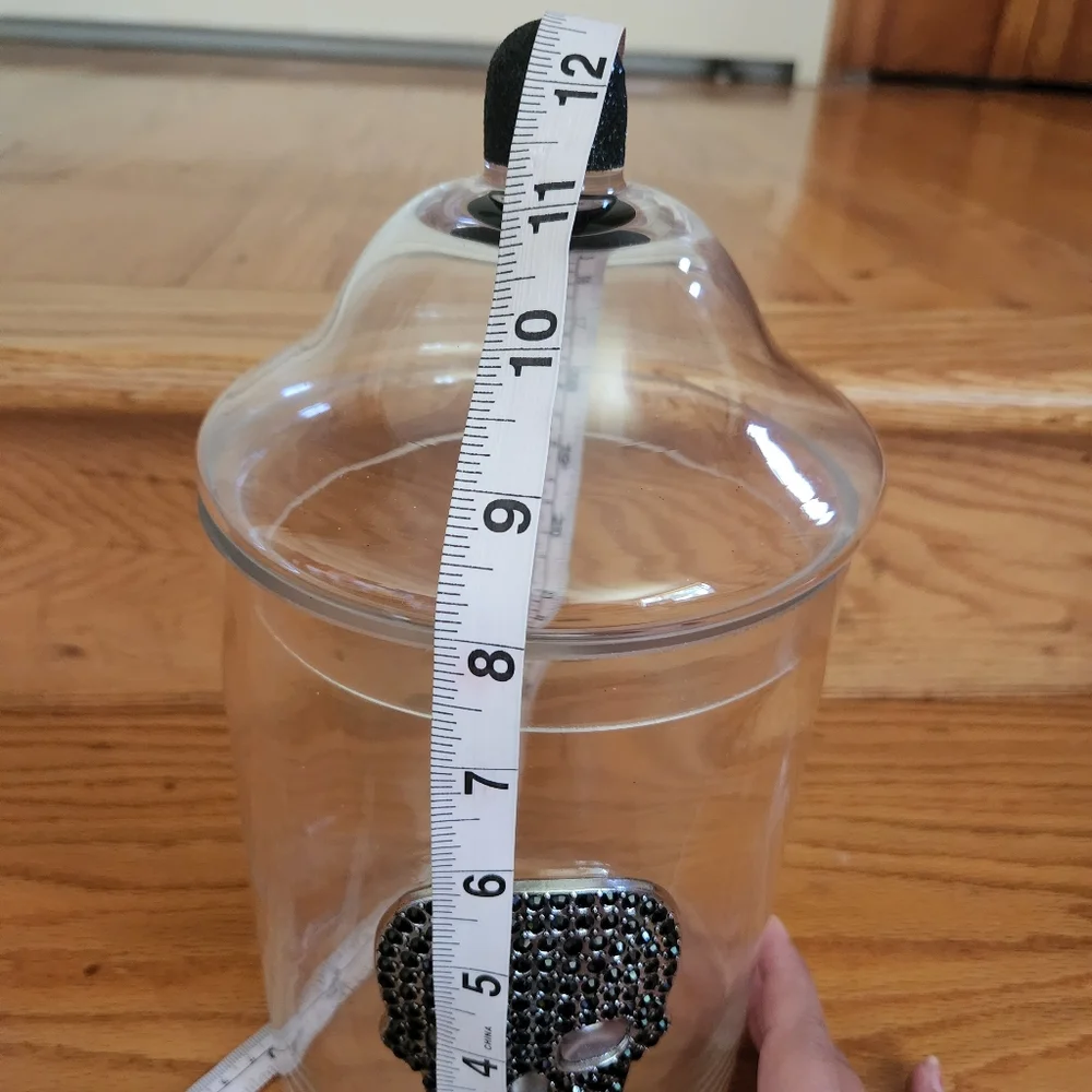 Skull glass candy jar with lid